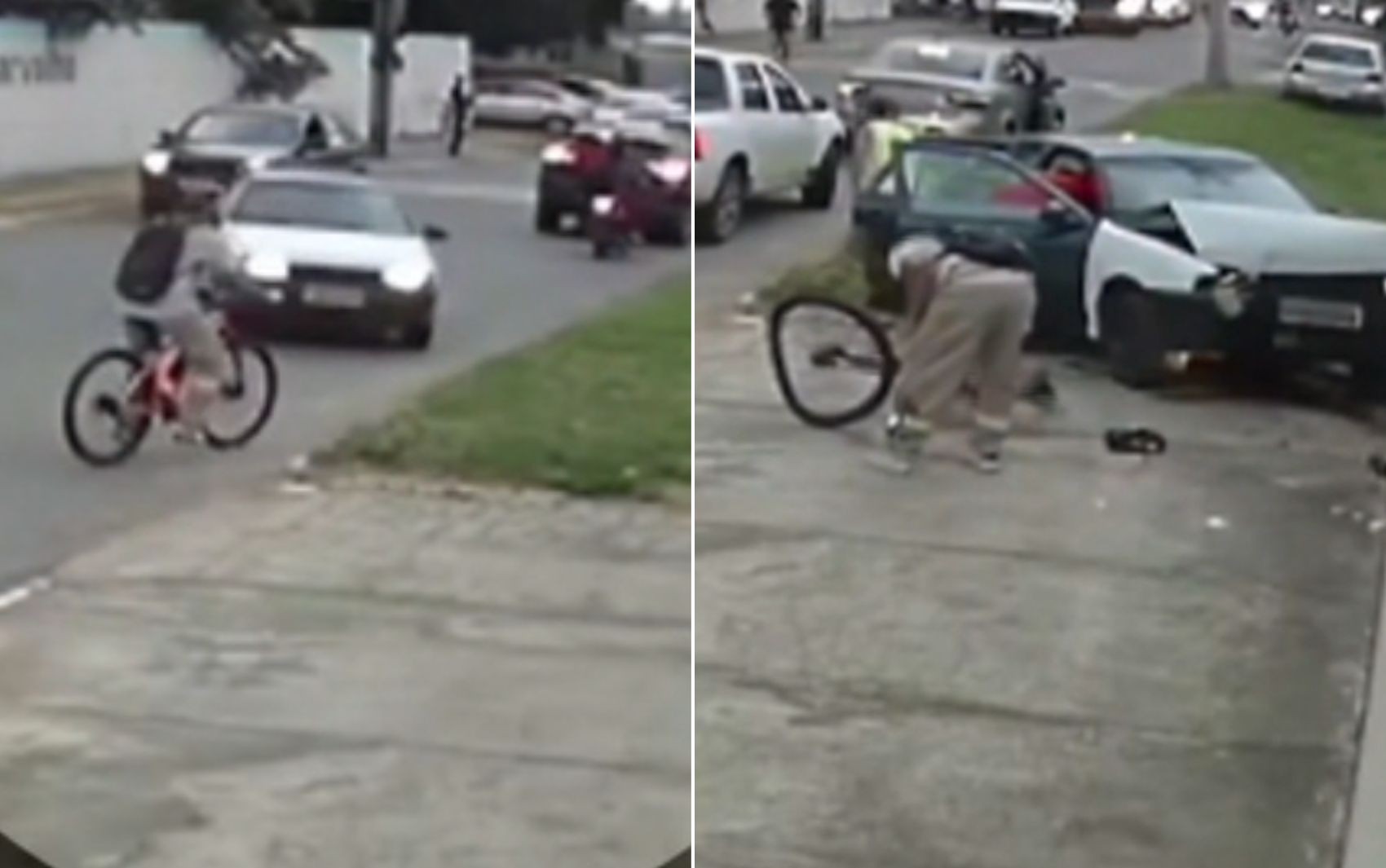 Motorista morre após passa mal enquanto dirigia, atropelar ciclista e bater contra portão de casa; vídeo