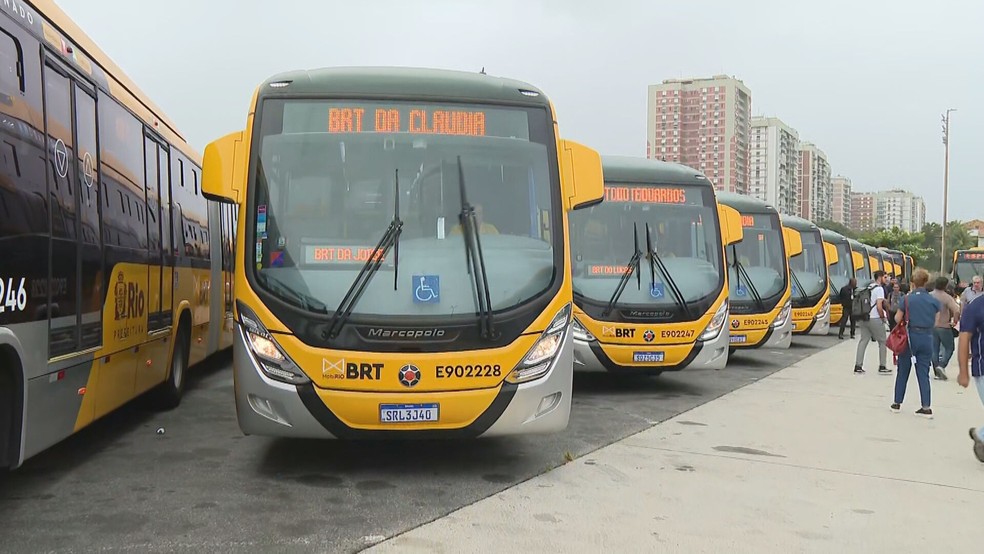 Obras e novos ônibus do BRTs do corredor Transoeste são inaugurados — Foto: Reprodução/ TV Globo
