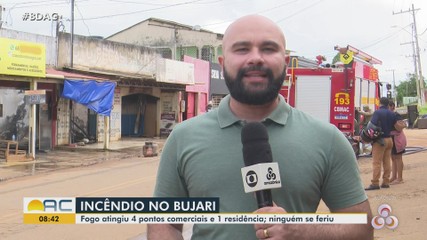 Quatro comércios e uma casa foram atingidos por incêndio