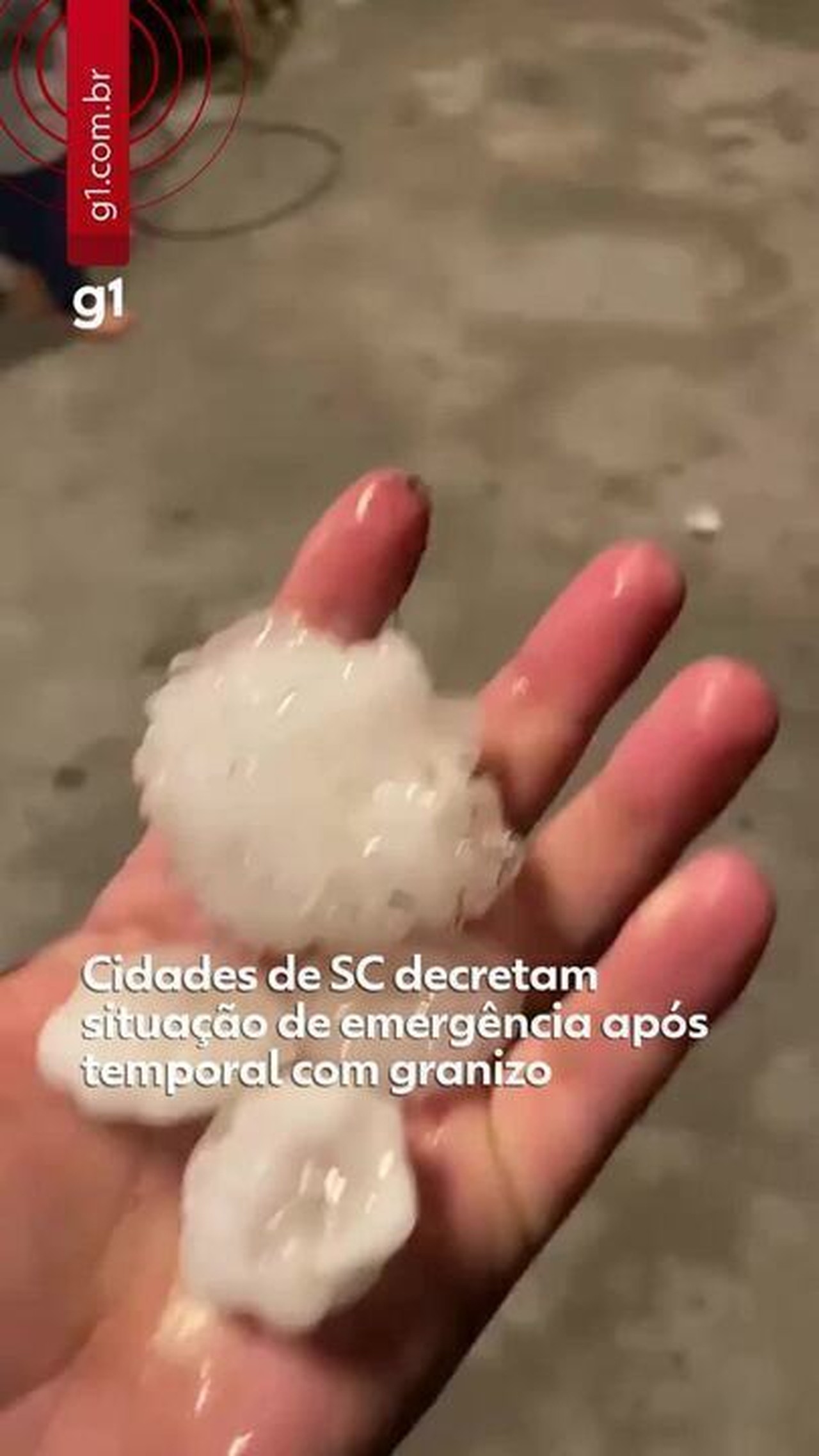 Cidades de SC decretam situação de emergência após temporal com granizo do tamanho de 'bolas de golfe'