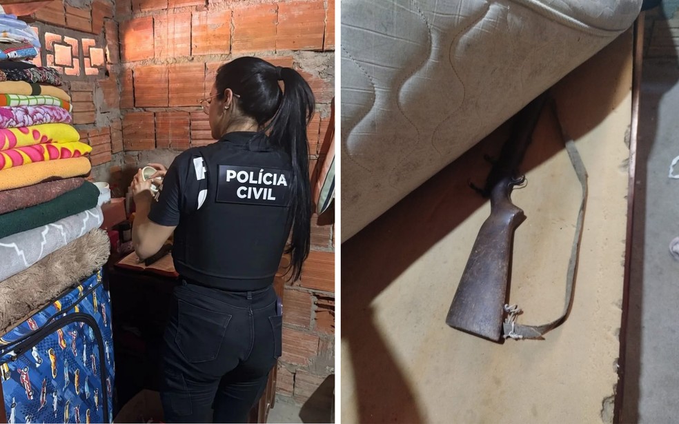 Pol&iacute;cia Civil cumpre mandados de busca e apreens&atilde;o na casa de suspeitos de dopar e estuprar adolescente, em Alvorada do Norte &mdash; Foto: Divulga&ccedil;&atilde;o/Pol&iacute;cia Civil