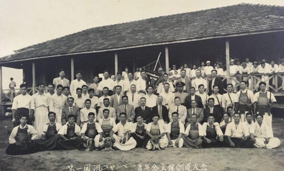 Associação de japoneses em Guaimbê  — Foto: Shizuka Sakai Shigematsu/Arquivo pessoal