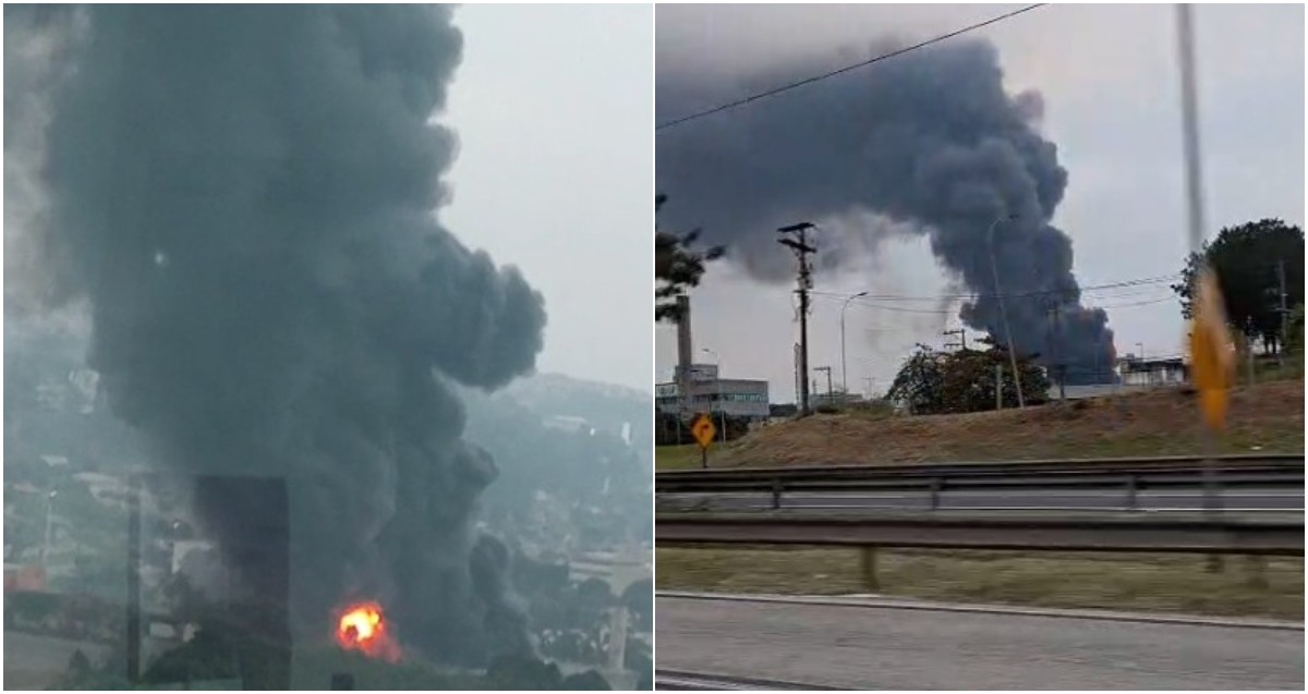 Incêndio atinge galpão comercial em Barueri, na Grande São Paulo