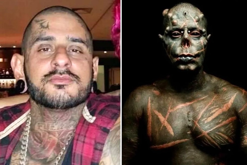 Tatuador se tornou o 'Diabão' e entrou para o Guinness — Foto: Arquivo Pessoal