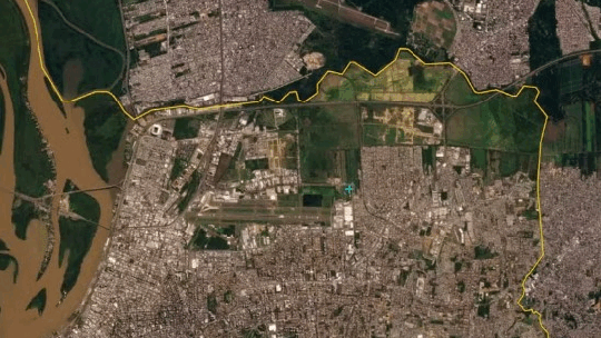 Imagens aéreas mostram região do aeroporto após inundação - Foto: (Reprodução)