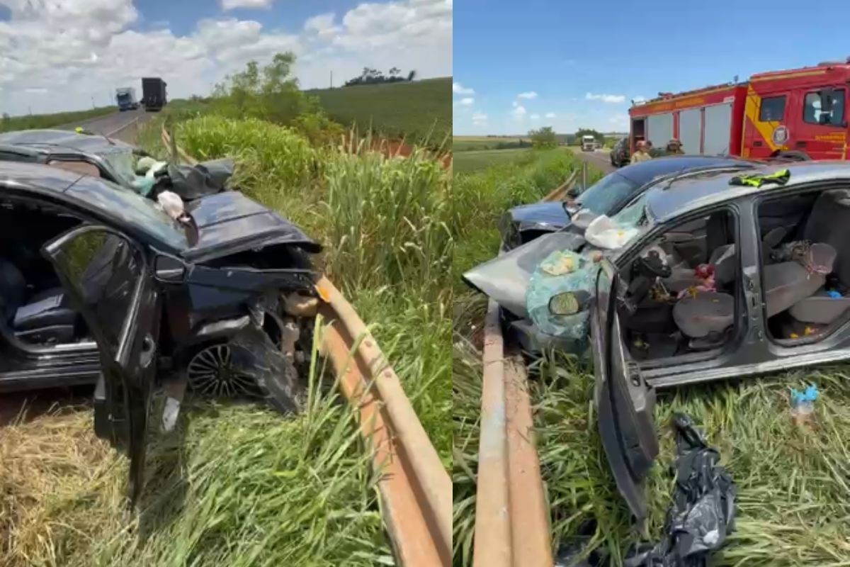 Duas pessoas morrem e outras quatro ficam feridas durante acidente entre dois carros na BR-163, no PR