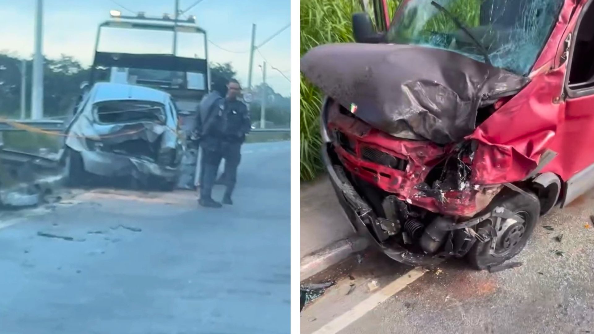 VÍDEO: Motorista morre após perder controle, atingir mureta e bater de ré em van em Itaquaquecetuba