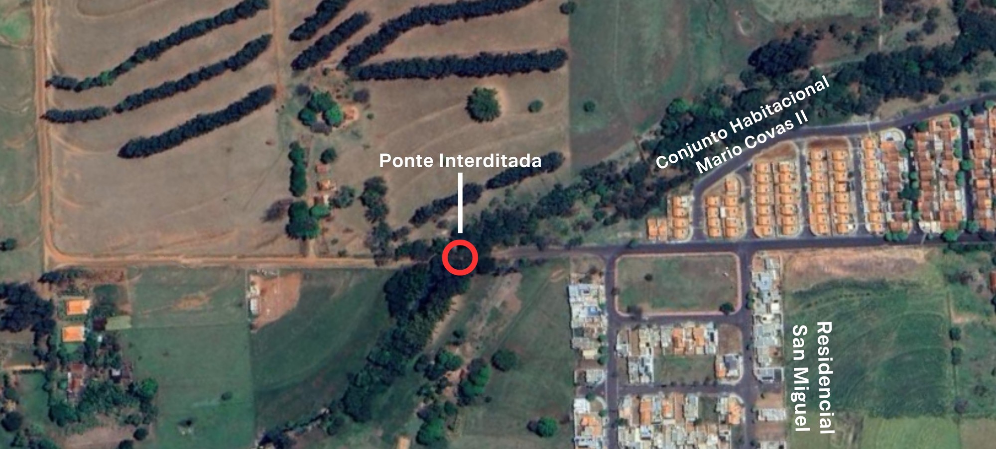 Defesa Civil interdita ponte do Córrego das Caldeiras para obras no local, em Adamantina