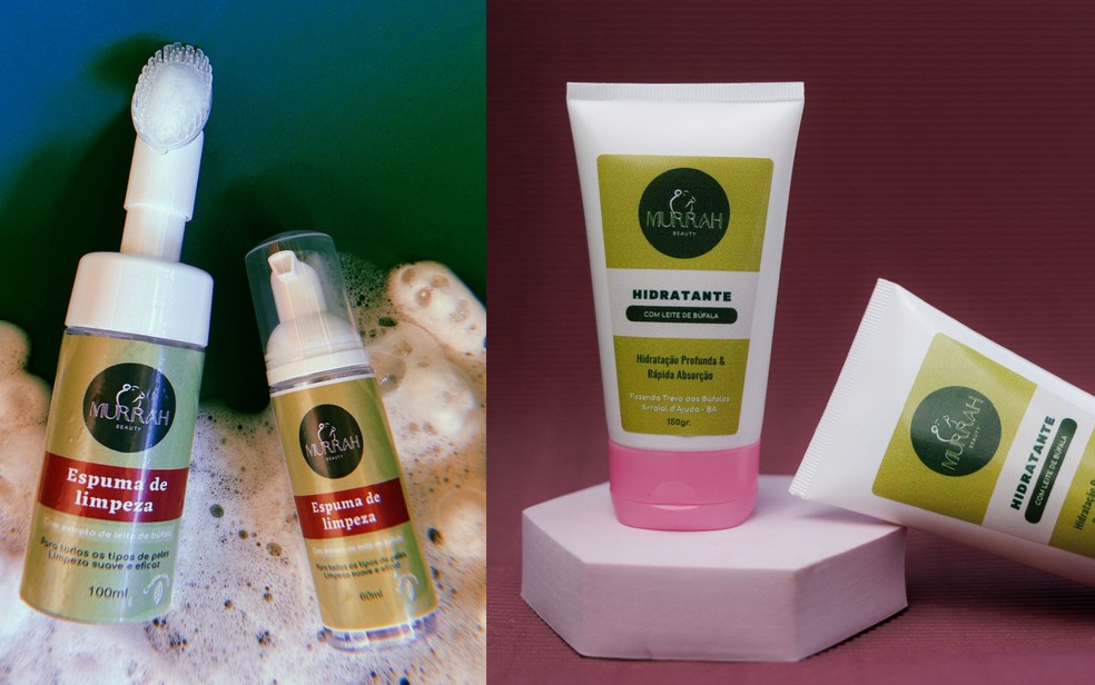 Cosméticos produzidos à base do leite de búfala — Foto: Arquivo Pessoal