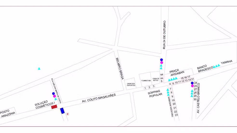Mapa dos locais previstos a serem interditados durabte desfile em homenagem aos 159 anos de Várzea Grande (MT) — Foto: Prefeitura de Várzea Grande