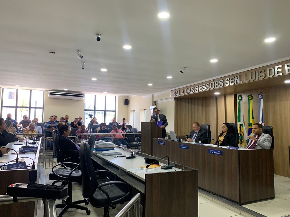 Câmara de Vereadores de São Gonçalo do Amarante, na Região Metropolitana de Natal — Foto: Gustavo Brendo/Inter TV Cabugi