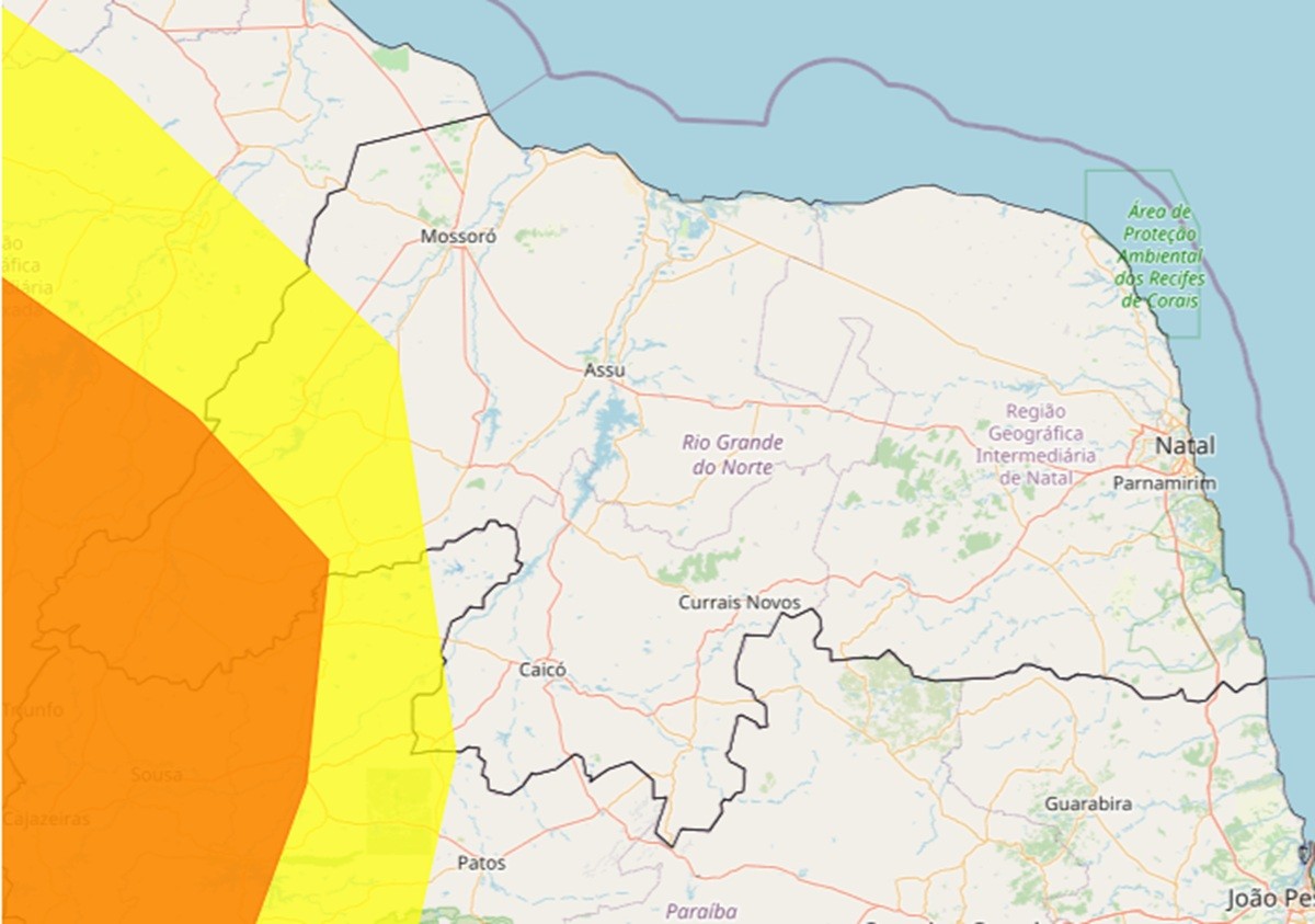 Inmet publica alerta de chuvas intensas para municípios da região Oeste do RN 