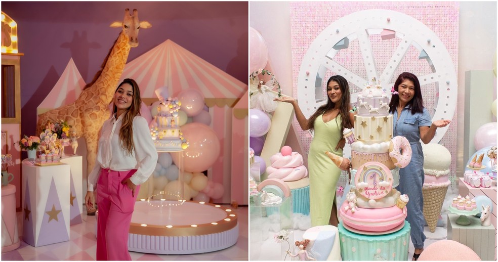 Milane Veras e Maria José Carvalho são as responsáveis pela loja de decoração MBG festas — Foto: Arquivo Pessoal