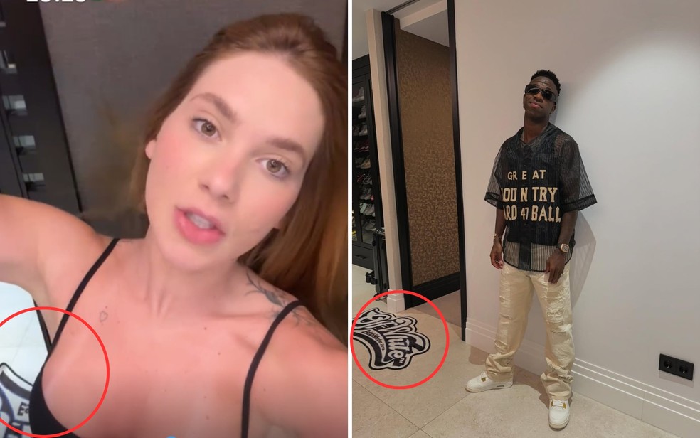 Virginia faz vídeo em closet de Vini Jr após 'cochilo' em mansão — Foto: Reprodução/Instagram de Virginia Fonseca e Vini Jr.