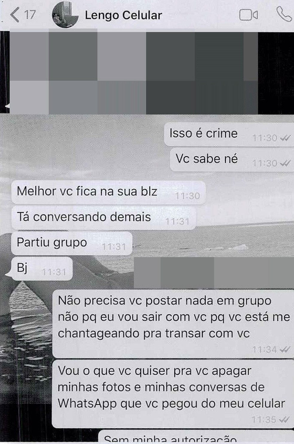 Vítima foi obrigada a ir para motel com suspeito — Foto: Arquivo Pessoal