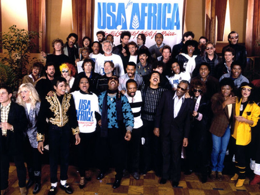 'We are the world' reuniu artistas para single contra pobreza na África — Foto: Divulgação