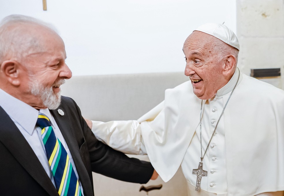 Lula se encontrou com o Papa Francisco na Itália em 2024 — Foto: Divulgação