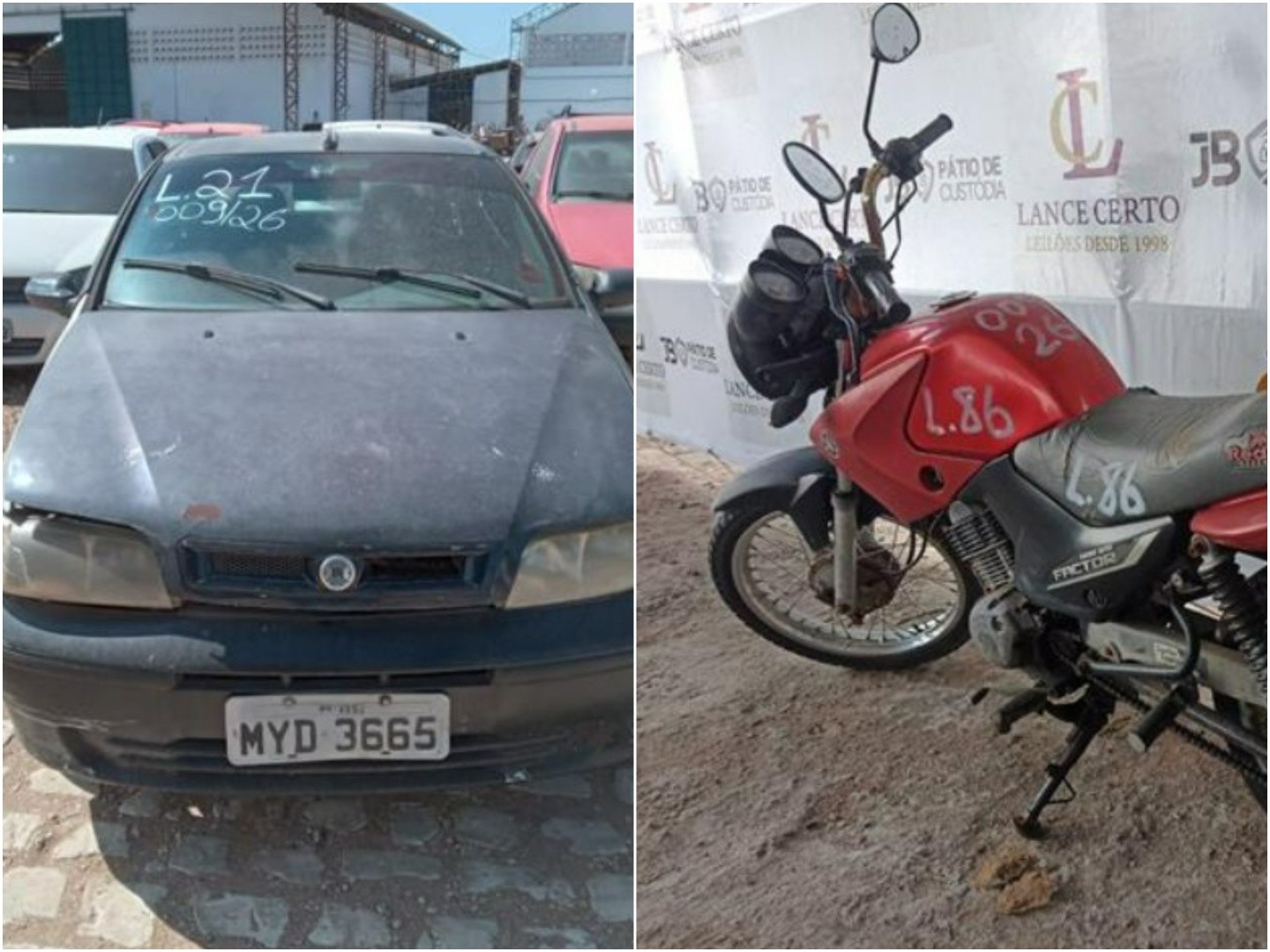 Leilão do Detran-RN tem Palio por R$ 2,8 mil e motos a partir de R$ 1,2 mil; veja como participar