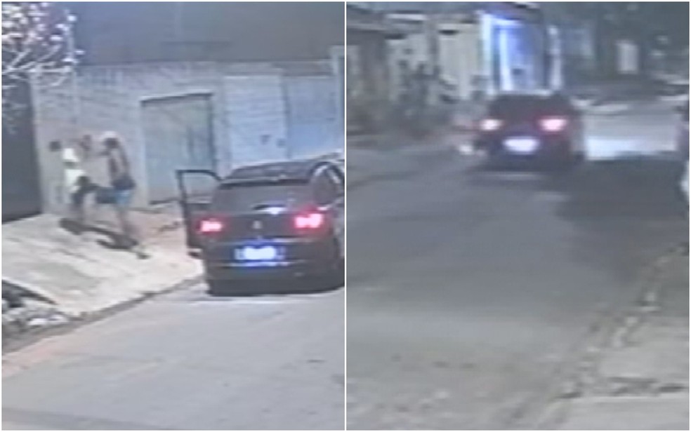 Homem é arrastado por carro após tentar impedir assalto, em Goiás — Foto: Reprodução/ TV Anhaguera
