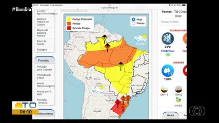 Confira como fica a previsão do tempo para o Tocantins