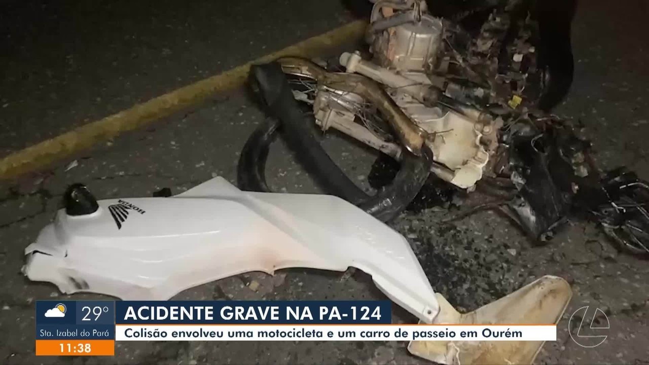 Homem morre em acidente entre carro e moto na PA-124, em Ourém