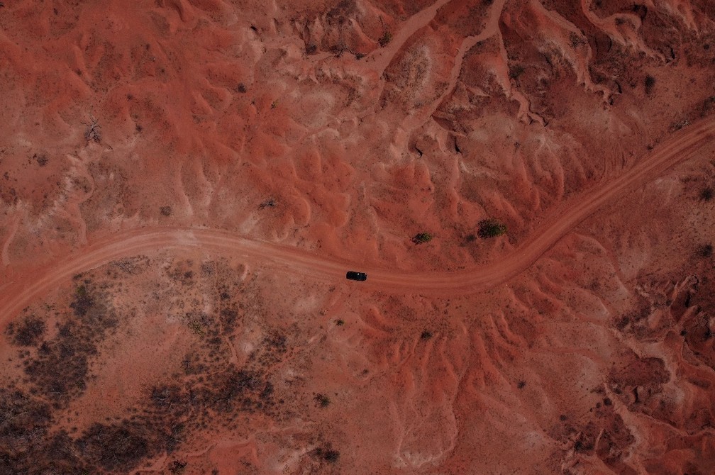 Desertificação em Gilbués, no Piauí, com cenário que lembra Marte — Foto: Nelson Almeida/AFP