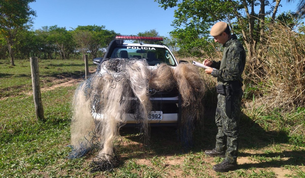 Redes de pesca utilizadas irregularmente são apreendidas em Teodoro Sampaio