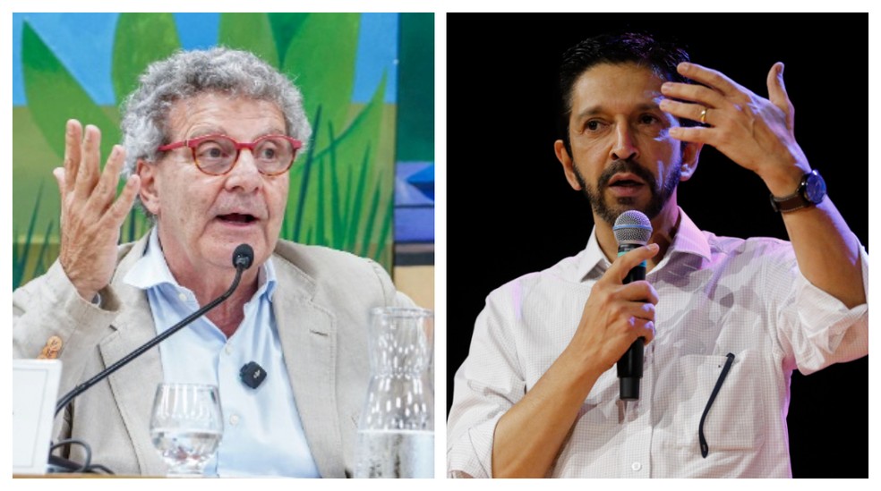 O vereador Nabil Bonduki (PT) e o prefeito Ricardo Nunes (MDB). — Foto: Montagem/g1/Juliana Hipólito/Rede Câmara e Fernando Frazão/Agência Brasil