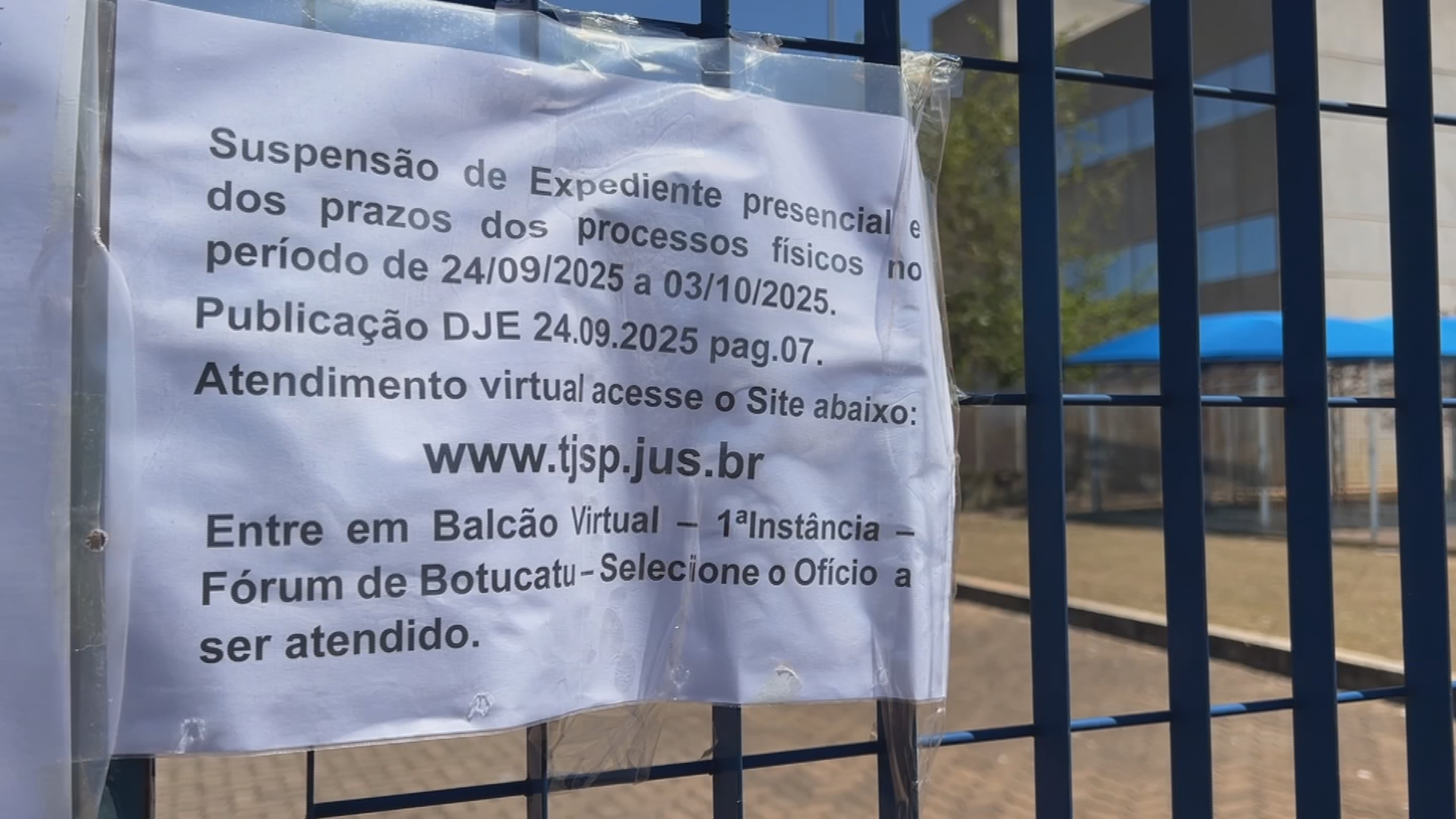 Atendimento presencial é suspenso no Fórum de Botucatu após vendaval no interior de SP