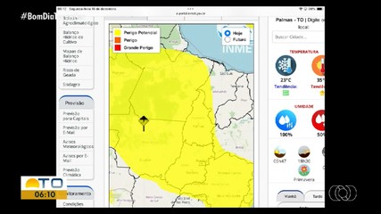 Tocantins tem previsões de chuva; confira na previsão do tempo