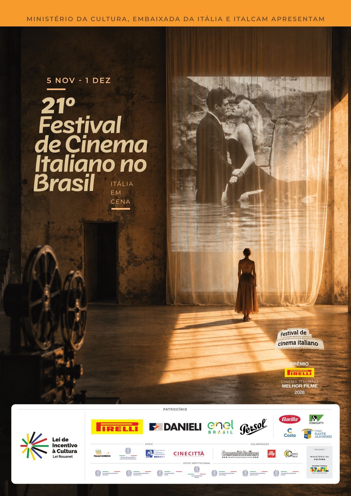 Festival de Cinema Italiano chega à 21ª edição com 24 filmes gratuitos; veja destaques da programação
