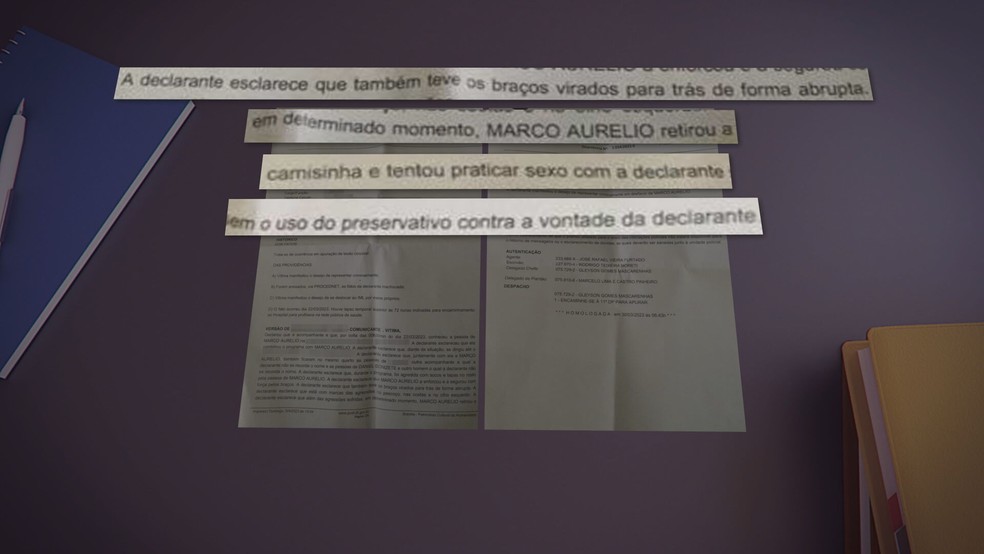 Boletim de ocorrência de mulher que denunciou ter sido agredida por assessor de deputado distrital do DF — Foto: Reprodução/TV Globo