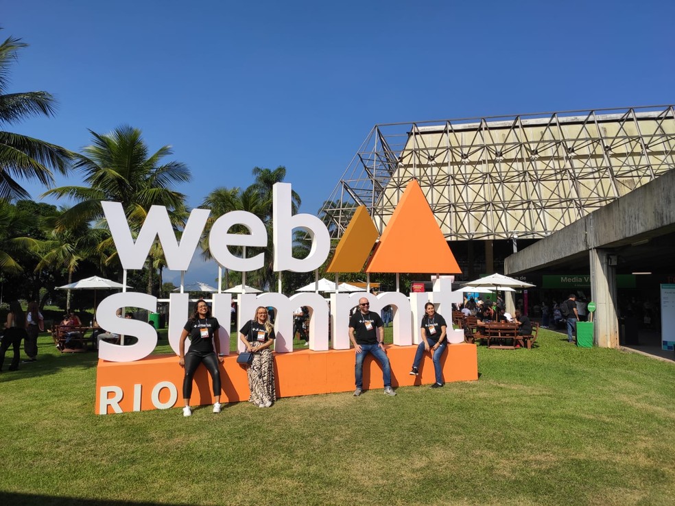 'Point de selfie' no Web Summit Rio, no Riocentro — Foto: g1 Rio