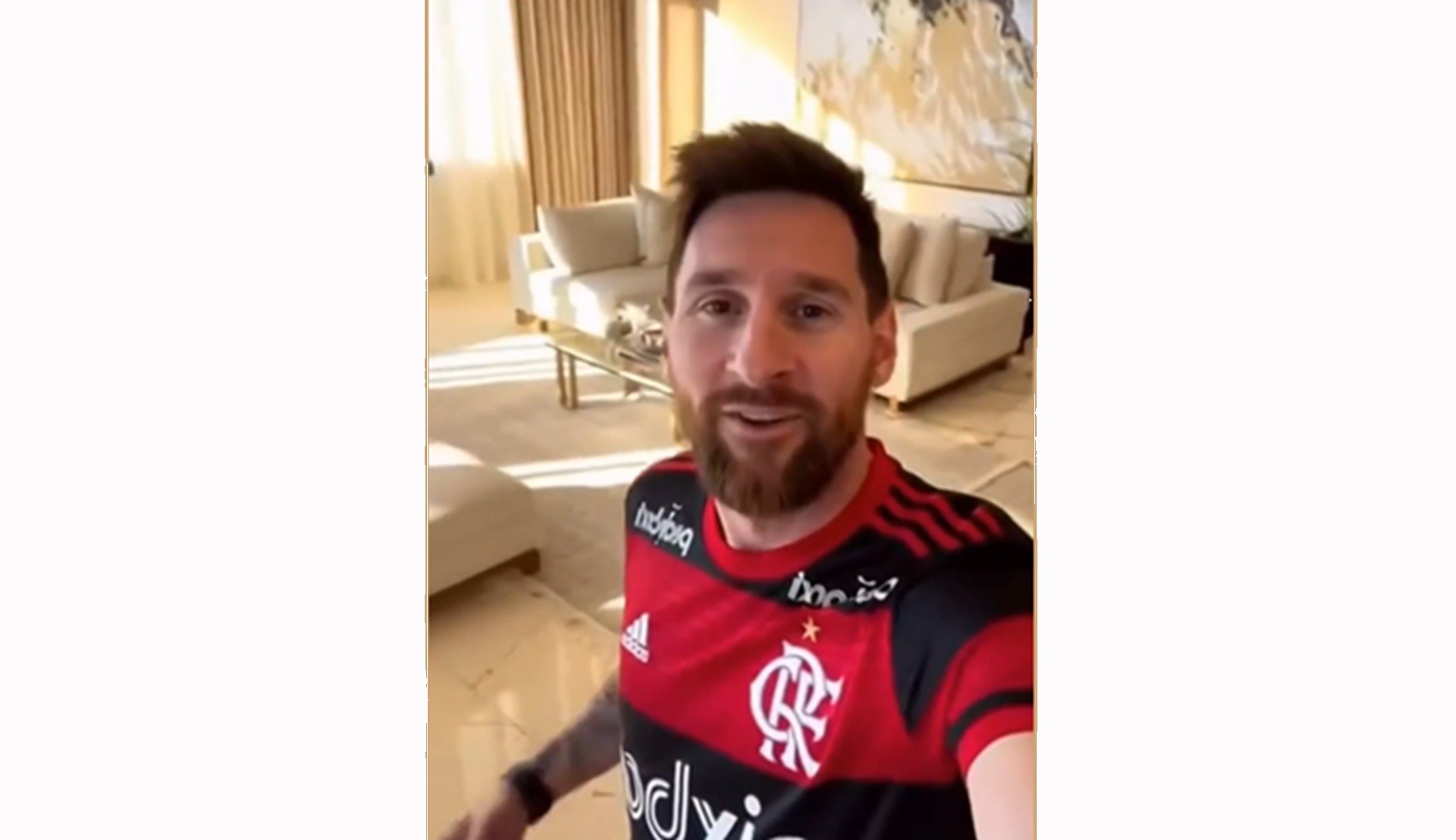 É #FAKE vídeo de Messi com camisa do Flamengo desejando sorte na final da Libertadores