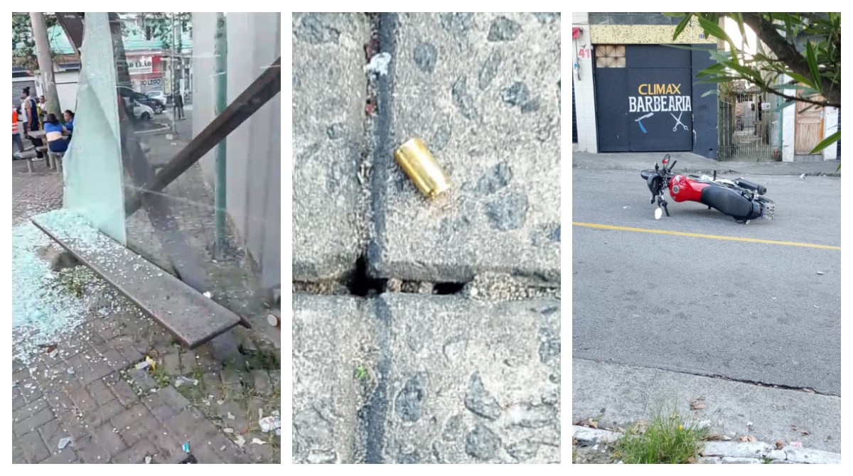 Motociclista é baleado pela PM após atirar na direção de pedestres que estavam em ponto de ônibus