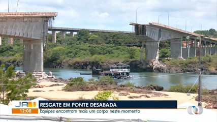 Equipes de resgate encontram outro corpo no desabamento da ponte entre TO e MA