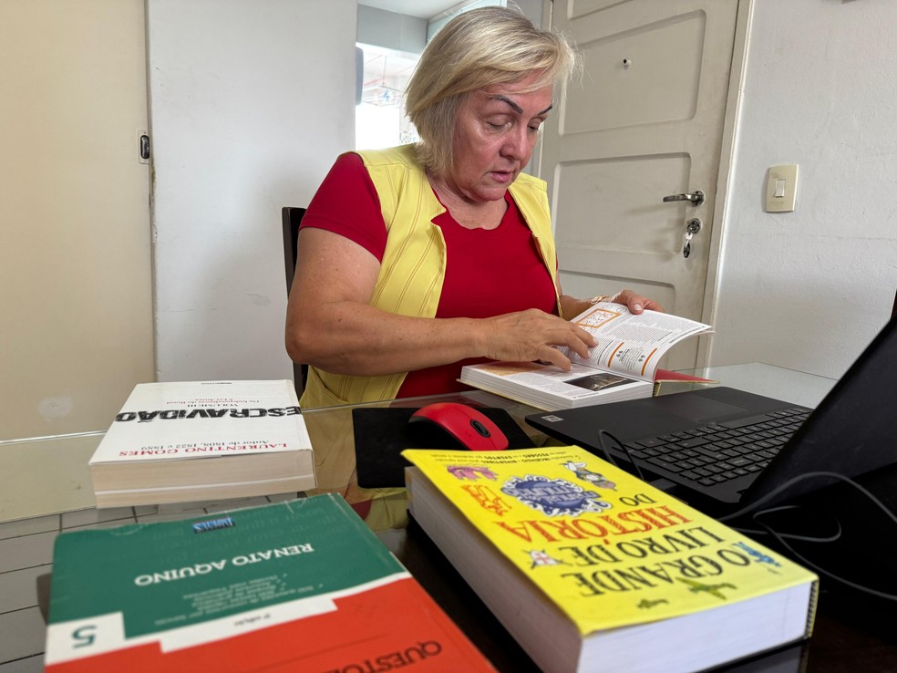 Edileuda conta que sempre gostou de estudar — Foto: Sérgio Henrique Santos/Inter TV Cabugi