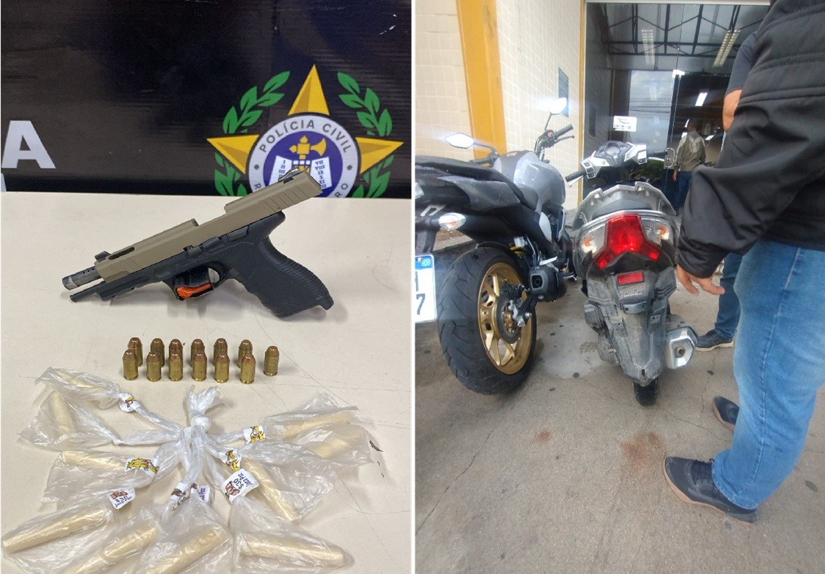 Polícia Civil e Guarda apreendem pistola e drogas durante ação em Cabo Frio