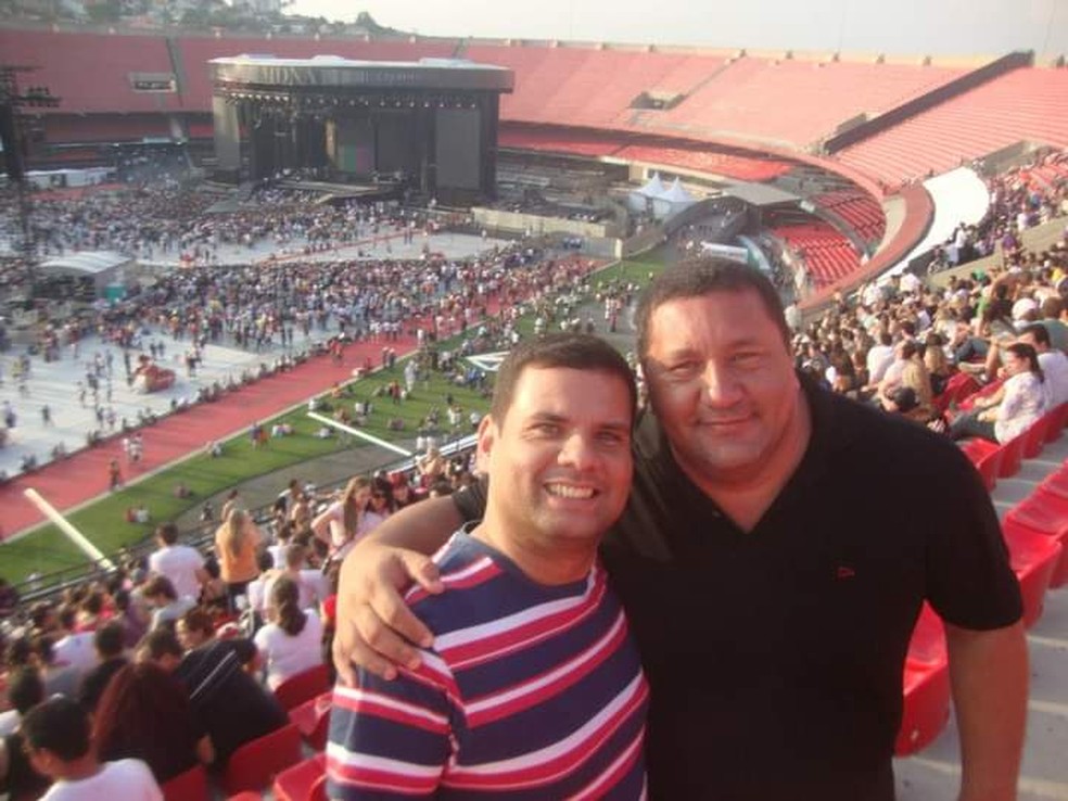 Marcelo em show de Madonna em 2012 no Morumbi, em SP — Foto: Arquivo pessoal