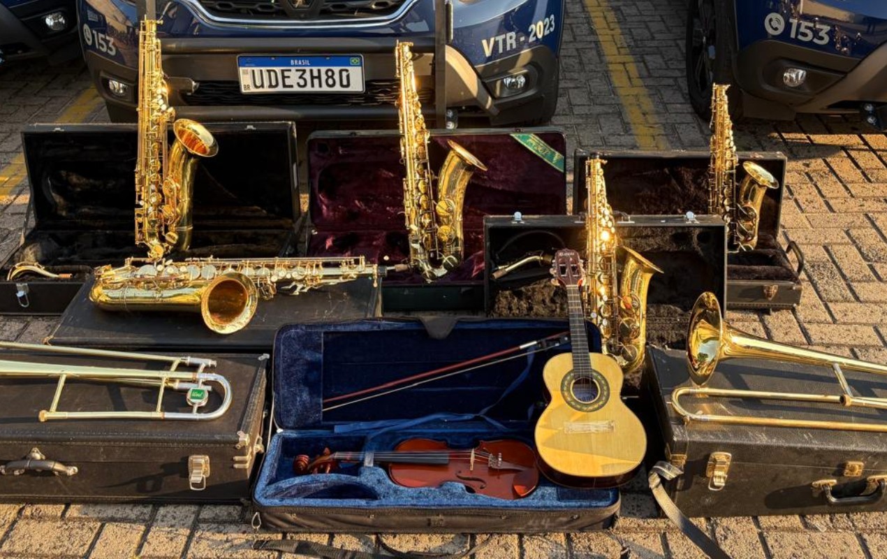 GCM recupera instrumentos musicais furtados do Projeto Guri em Jundiaí 