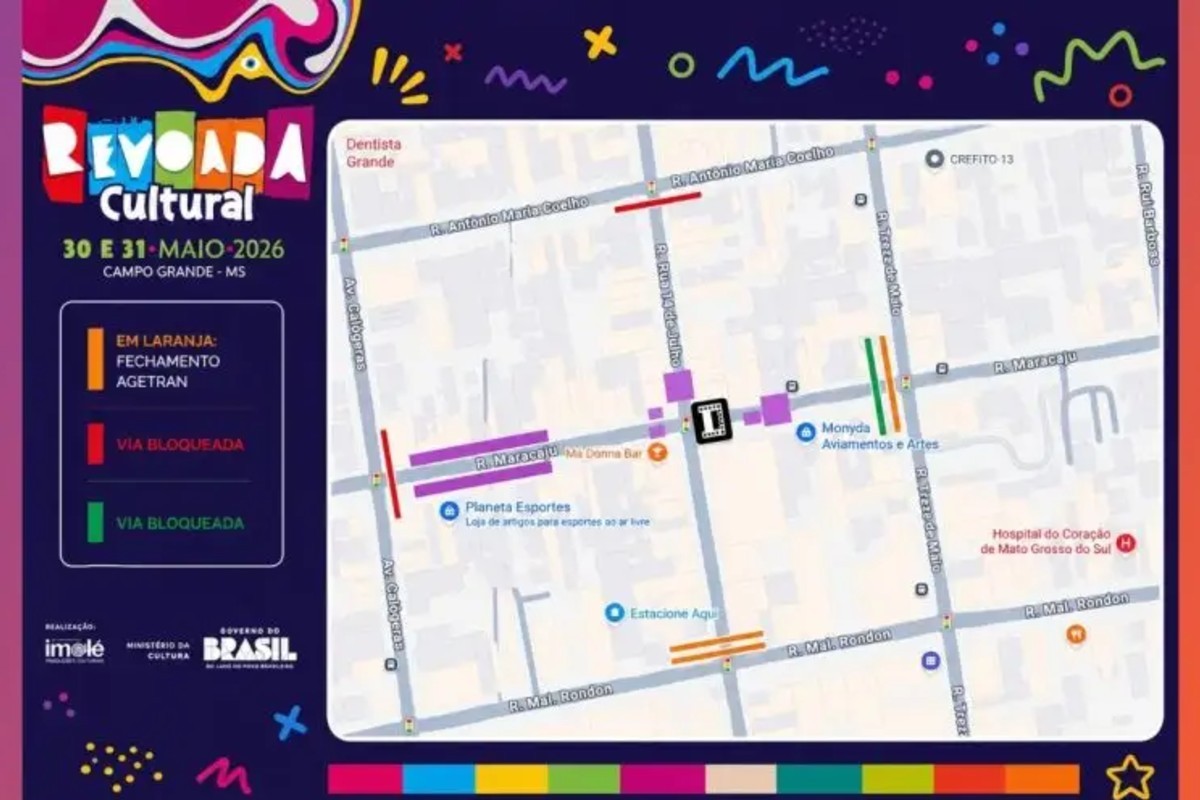 Centro de Campo Grande tem ruas interditadas neste fim de semana; confira as alterações no trânsito