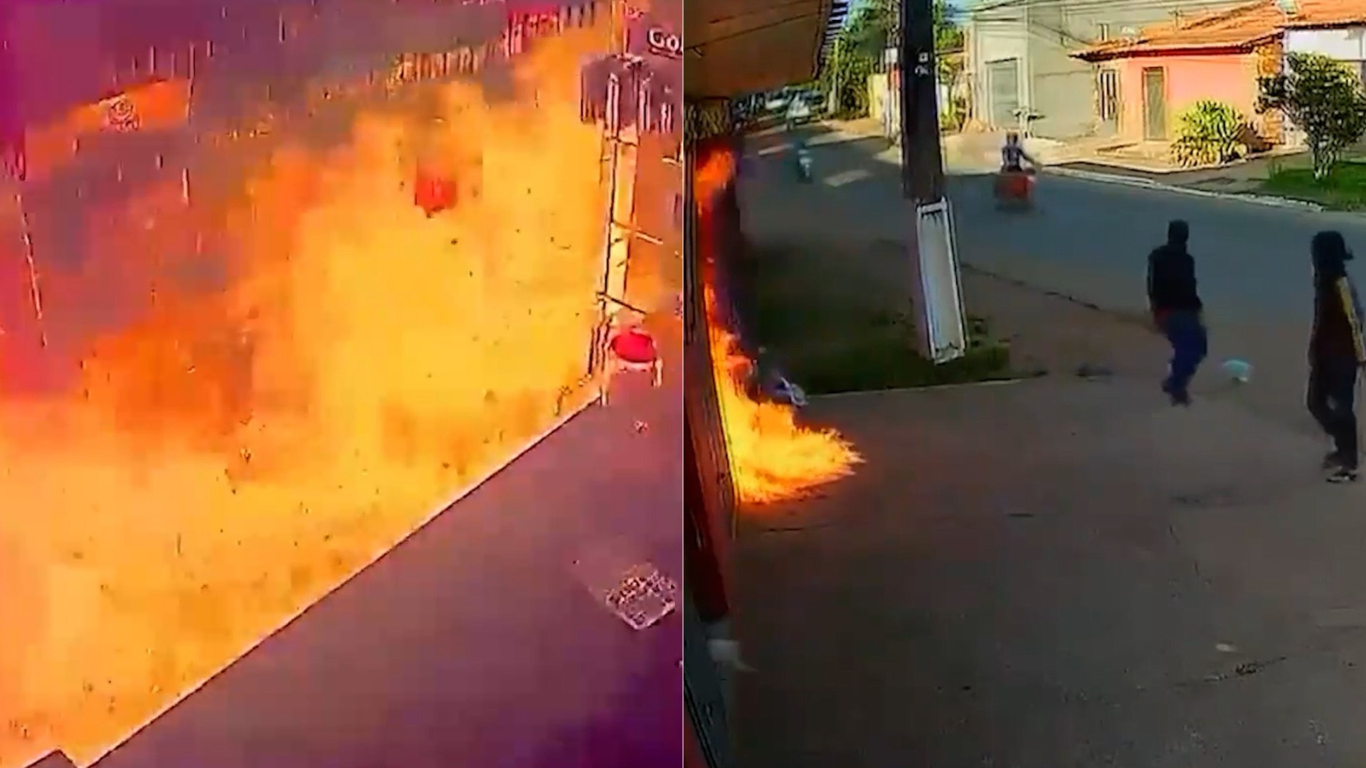 Homens encapuzados jogam gasolina e ateiam fogo em comércio em Pedreiras