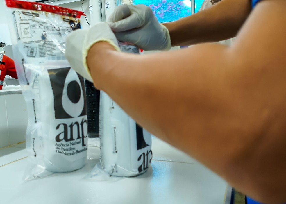 Equipe da ANP levou amostra colhida pelo IFCE para analisar. — Foto: Divulgação/IFCE