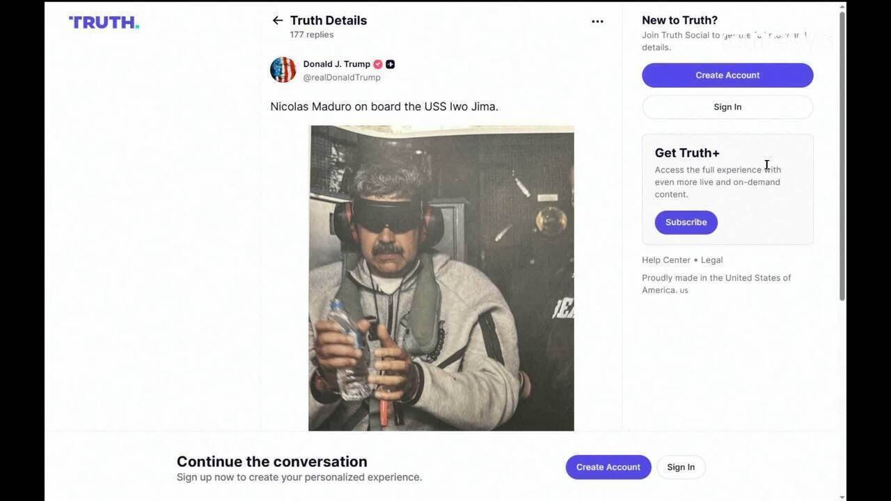 Trump divulga foto de Maduro vendado e aparentemente algemado