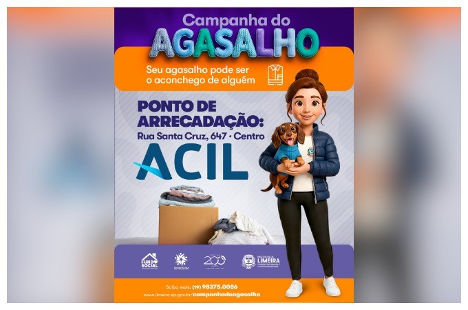ACIL é ponto de arrecadação da Campanha do Agasalho 2026 em Limeira