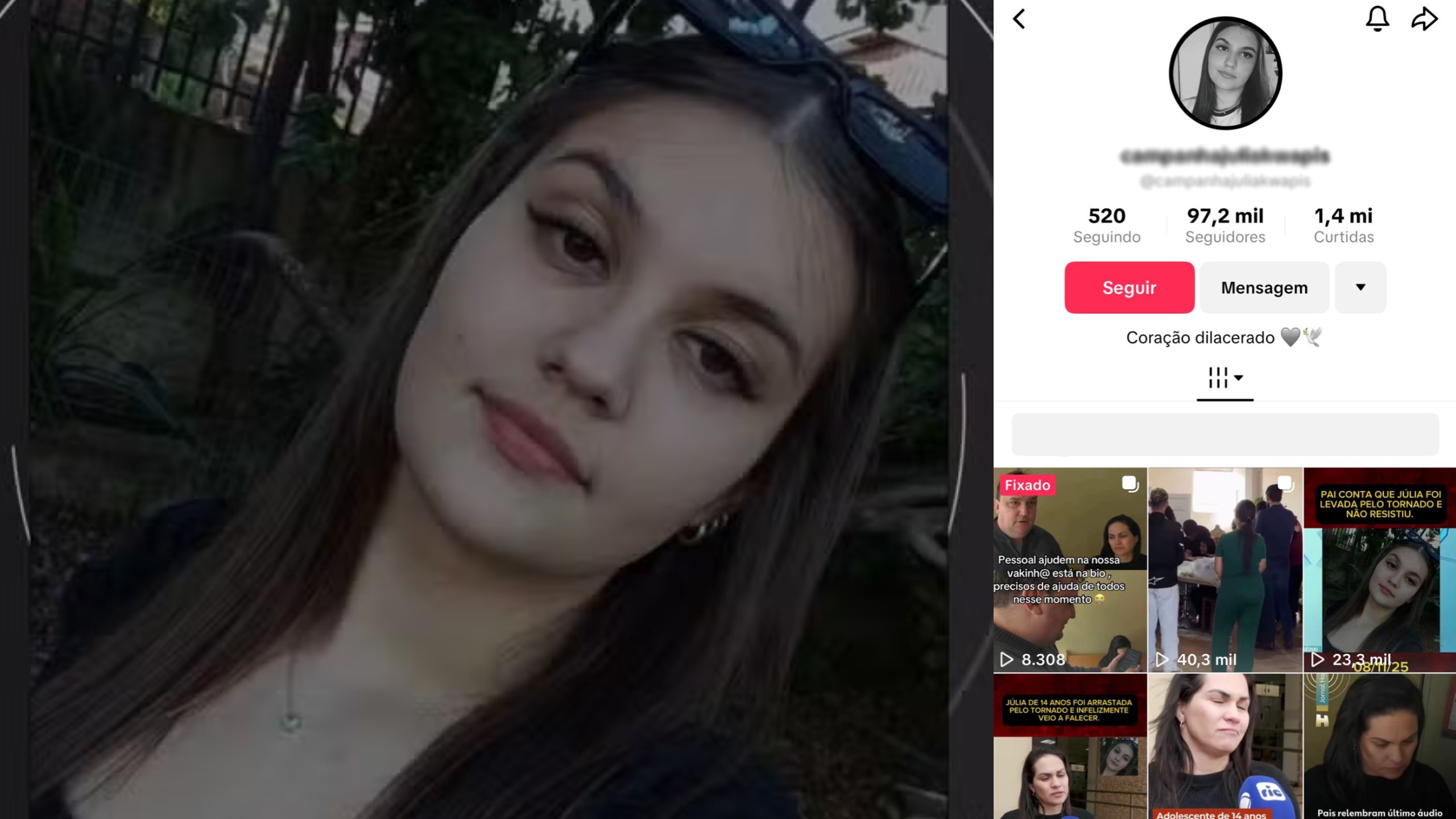 Golpistas fazem vaquinha falsa para família de adolescente que morreu em tornado no Paraná