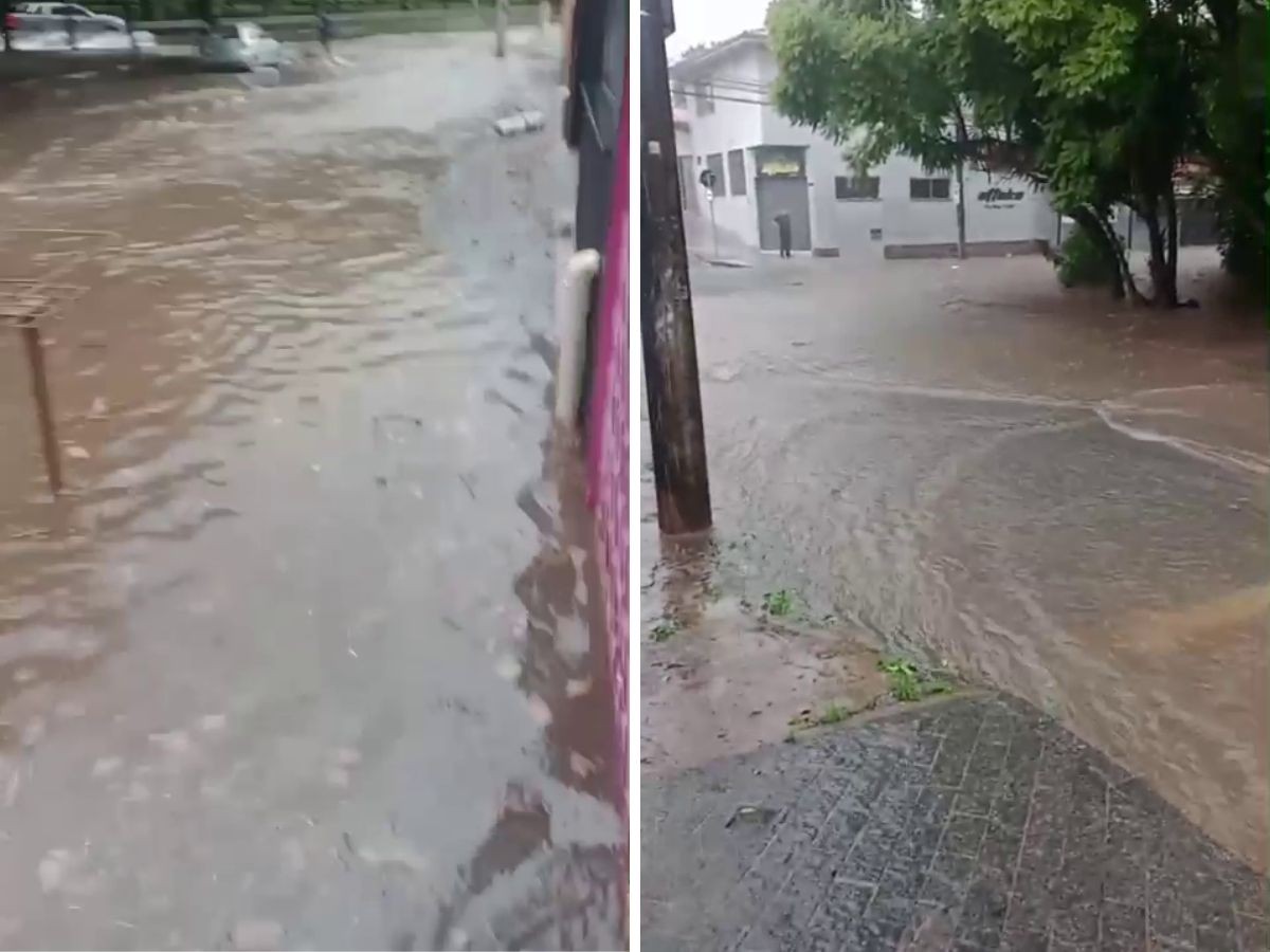 Queda em córrego, carro 'engolido' pela água e ruas alagadas: chuva causa transtornos em Piracicaba