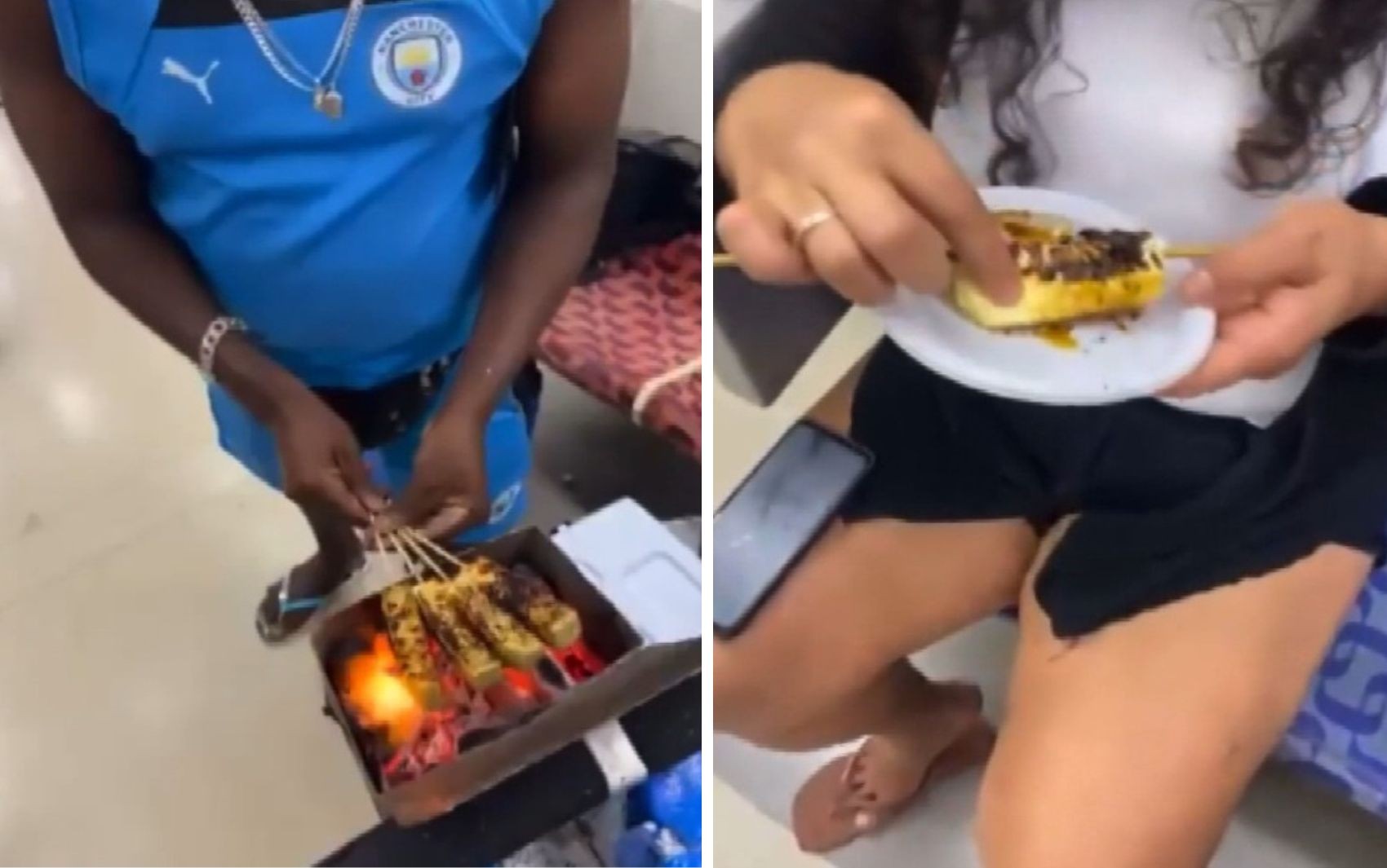 Ambulante é flagrado assando queijo dentro do metrô de Salvador; VÍDEO
