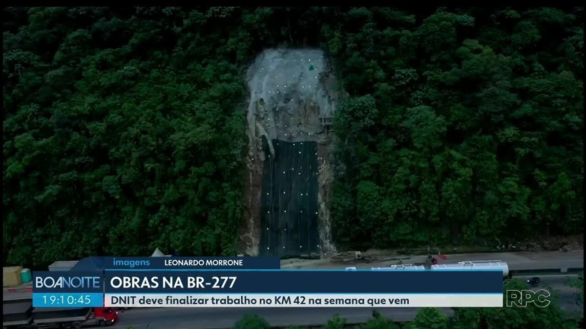 Obras de contenção na encosta da BR-277, no Paraná, são concluídas