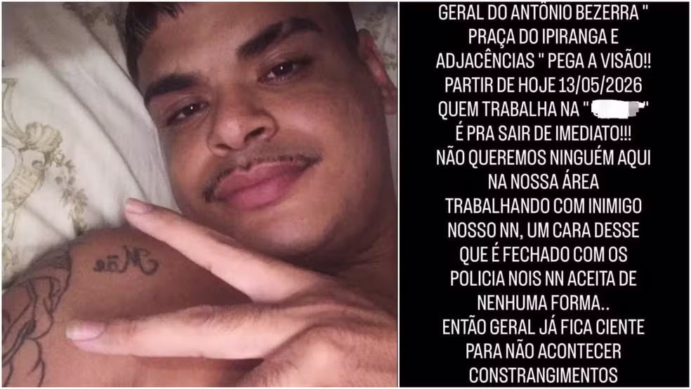 Douglas "Bocão" intimidava as vítimas por meio de postagens nas redes sociais. — Foto: Reprodução